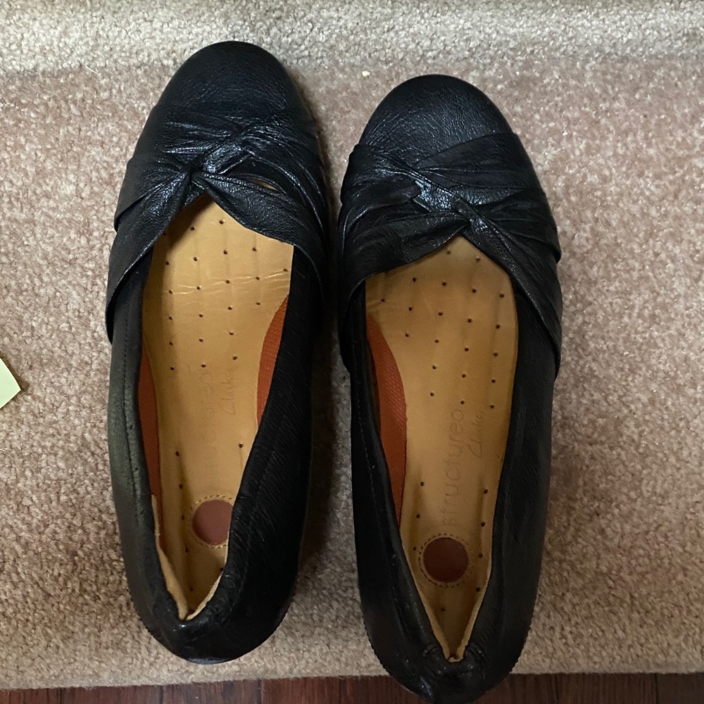 Clarks Black Leather Loafers